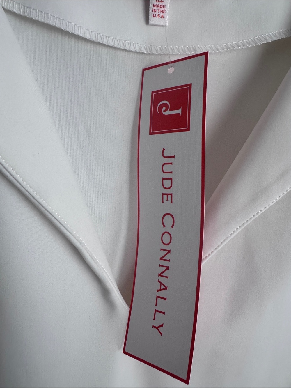 NWT Jude Connally White Sleeveless V-Neck Stretch Top XL - Picture 4 of 8